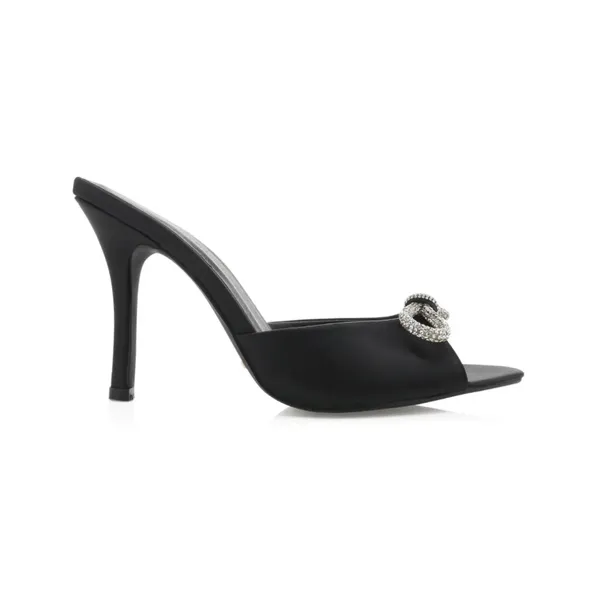 NIB Billini Leilah Bow Heel in Black‎ Satin Sz 7 - Image 6