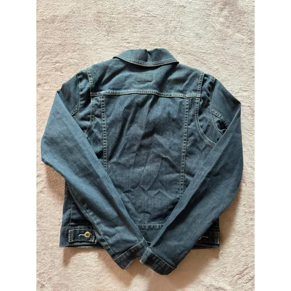 Vintage Y2K Levi's Dark Wash Denim Jacket‎ Junior Size Medium - Image 5
