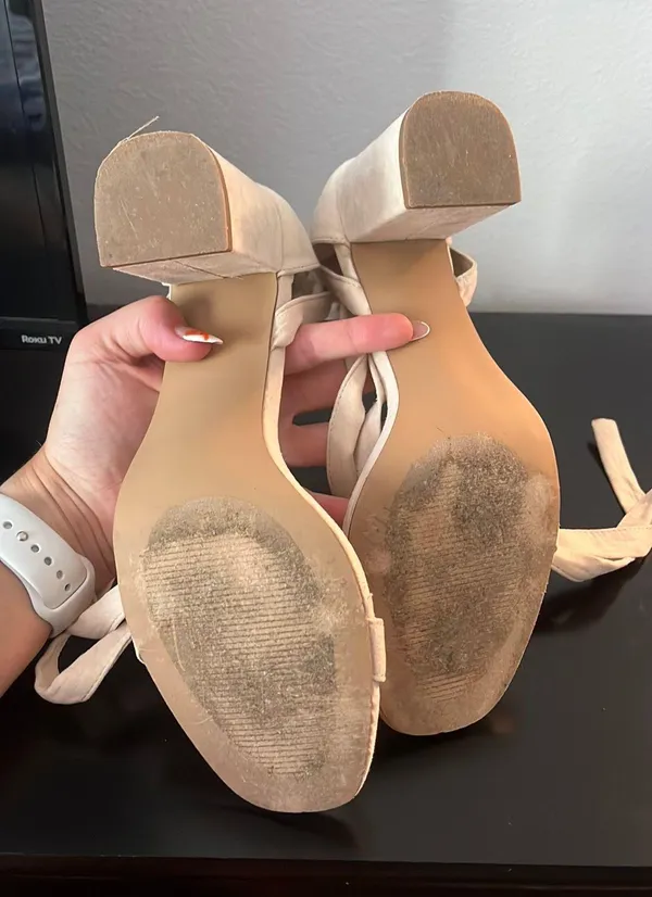 Beige Wrap Around Heels - Image 7