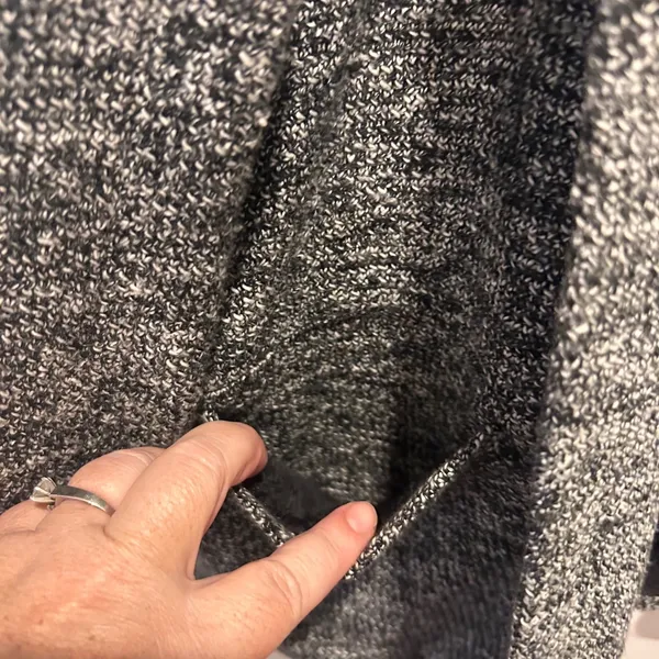 Soft Surroundings Blazer Jacket XL Black Gray‎ Tweed Career Open Front Academia - Image 2