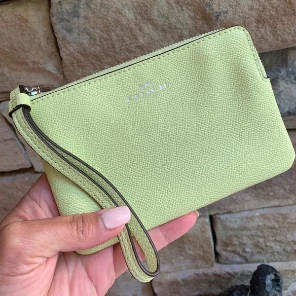 Authentic COACH Coated leather zip top wallet /wristlet - Image 3
