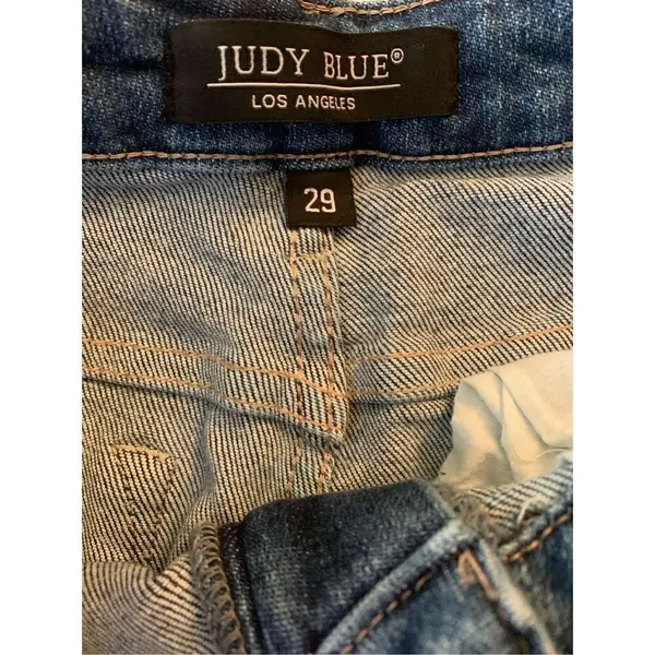 Judy Blue Straight Leg Denim Jeans Rainbow Embroidery Style JB88438 MD Size 29 - Image 4