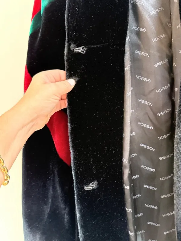 Borgazia Black Faux Fur Coat Vintage Sasson Mob Wife SZ 12/14 - Image 8