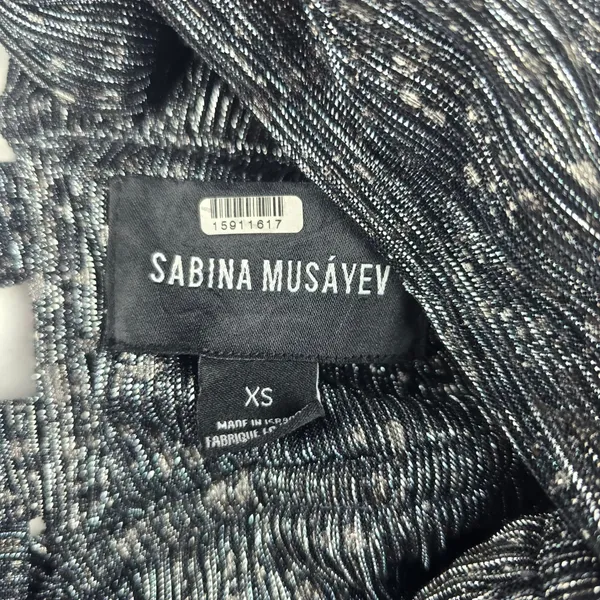 Sabina Musayev Bonita Dress Metallic Tiered Midi Plunge Sleeveless‎ Size XS - Image 6