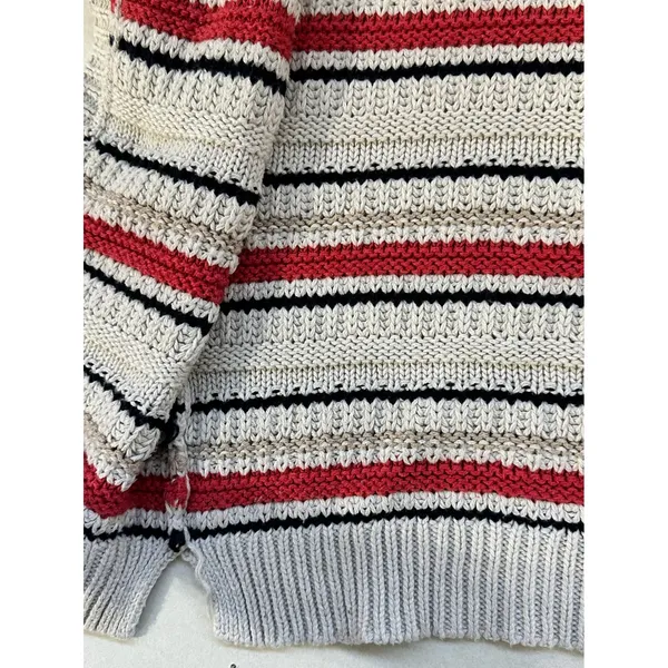 Hollister Open Front Knit Short Sleeve Striped‎ Cardigan Sweater Large - Image 5