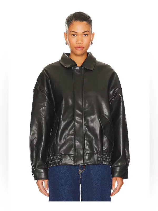 Lioness Kenny Vegan Leather Bomber Jacket L - Image 2