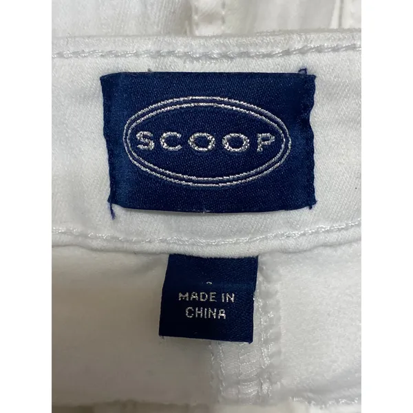 Scoop Women's White High Waisted Flared Bootcut Y2K Cropped Denim Jeans Size 4 - Image 3