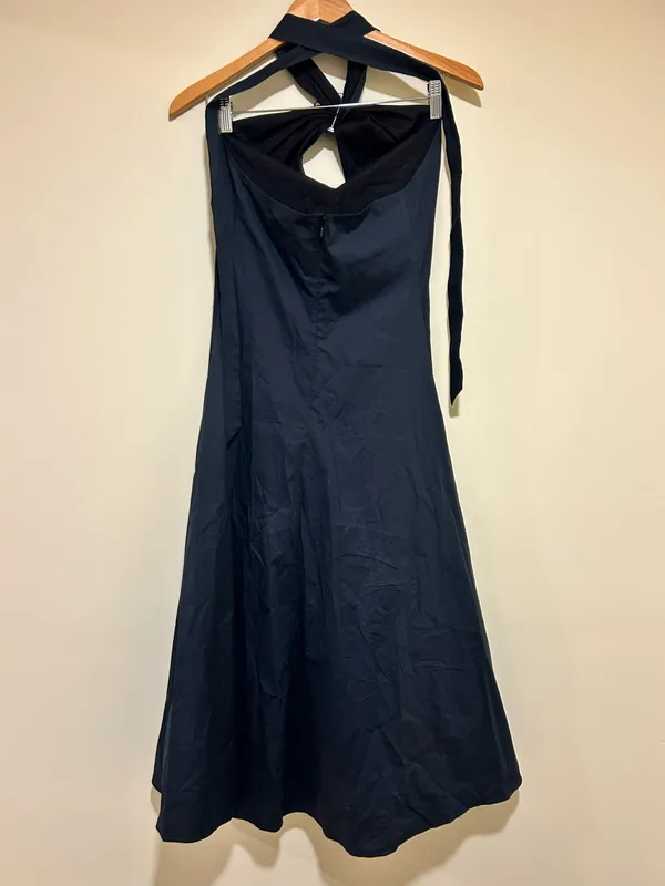 STAUD Black A-Line Keyhold Halter Midi Dress Size XS - Image 6
