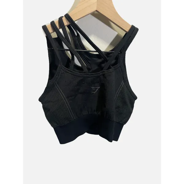 Gymshark Sports Bra Womens Small‎ Black Multi-Strap Cutout Seamless Activewear - Image 4