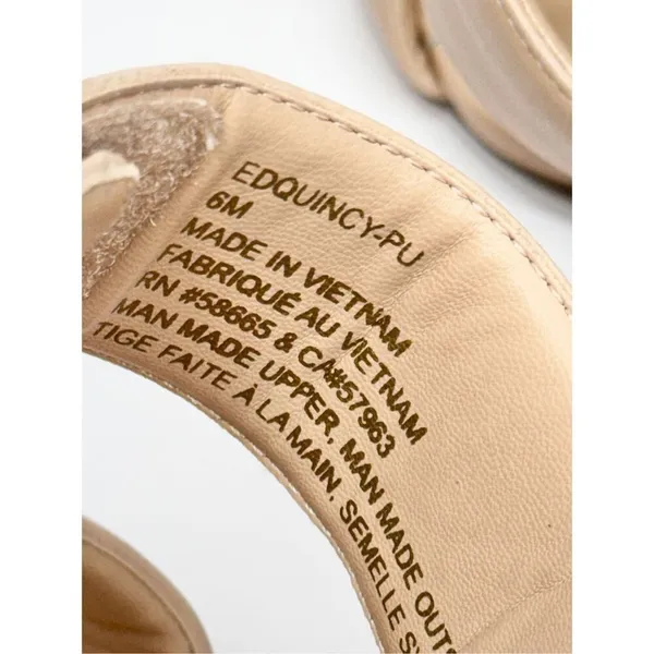 Open Edit Sandals‎ Size 6 Qarly Heeled Tan Open Square Toe Slip On Heels - Image 9