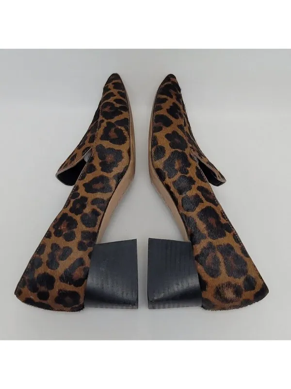 Sole Society Marty Leopard Animal Print Loafers Heel Pointed Vamp Shoes Size 8M - Image 11