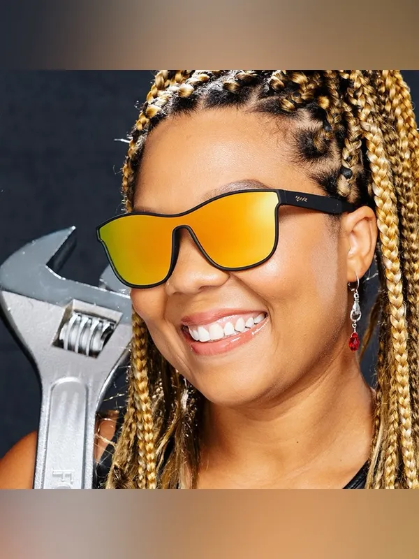 goodr VRG Mirrored Shield Sunglasses Black frame From Zero To Blitzed unisex New - Image 4