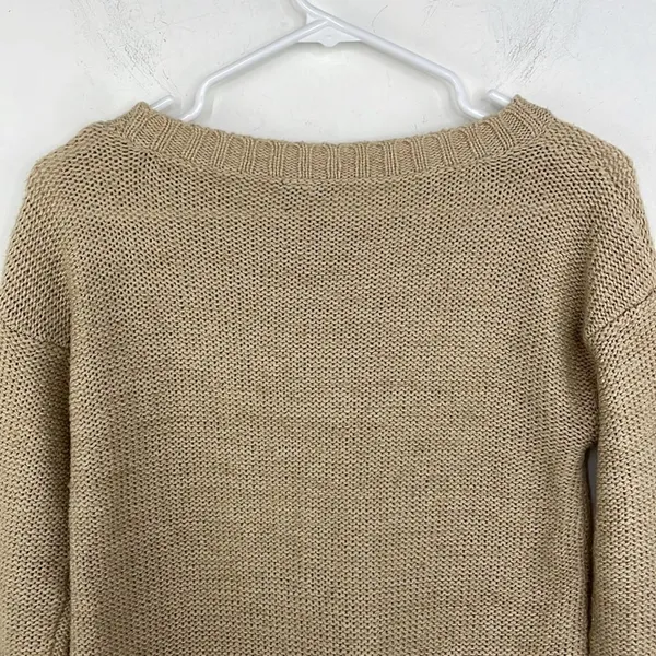 Faded Glory cable knit camel color sweater size small - Image 7
