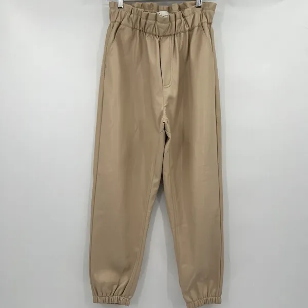 Vintage Havana Faux Leather Joggers Trousers Paperbag Pants‎ Women’s Size Large - Image 3