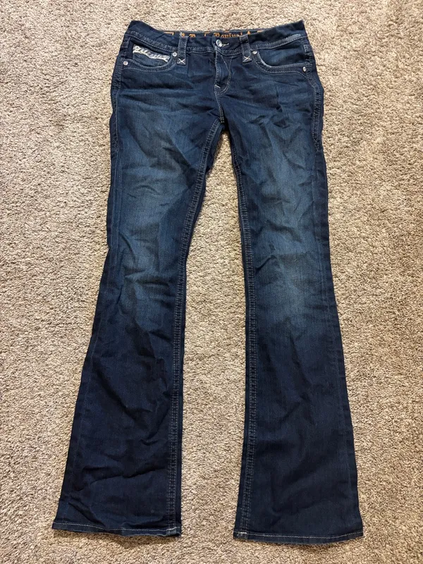 Rock Revival Women’s Klarry Dark Wash Boot‎ Cut Embellished Jeans Size 30 - Image 3