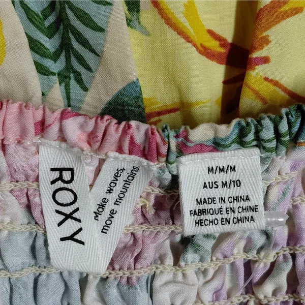 Roxy Womens Floral Dress Size Medium Tropical Vacation Resort Beach Boho Coastal - Image 7