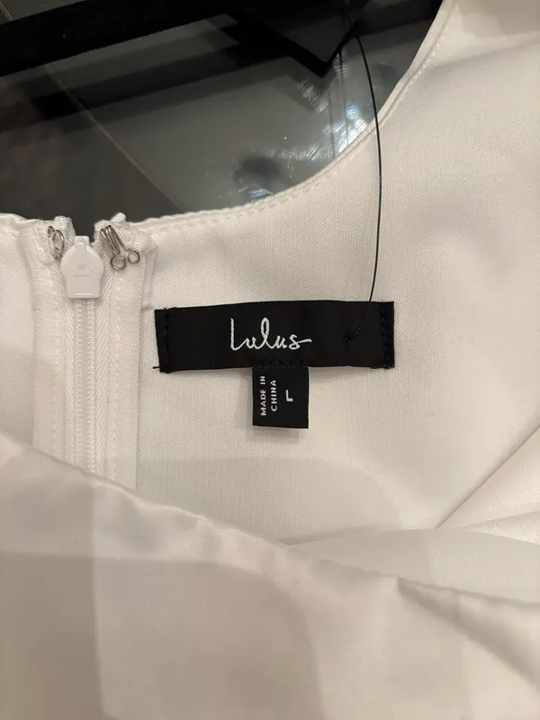 Lulus  White Square-Neck Bubble-Hem Mini Dress - Image 2