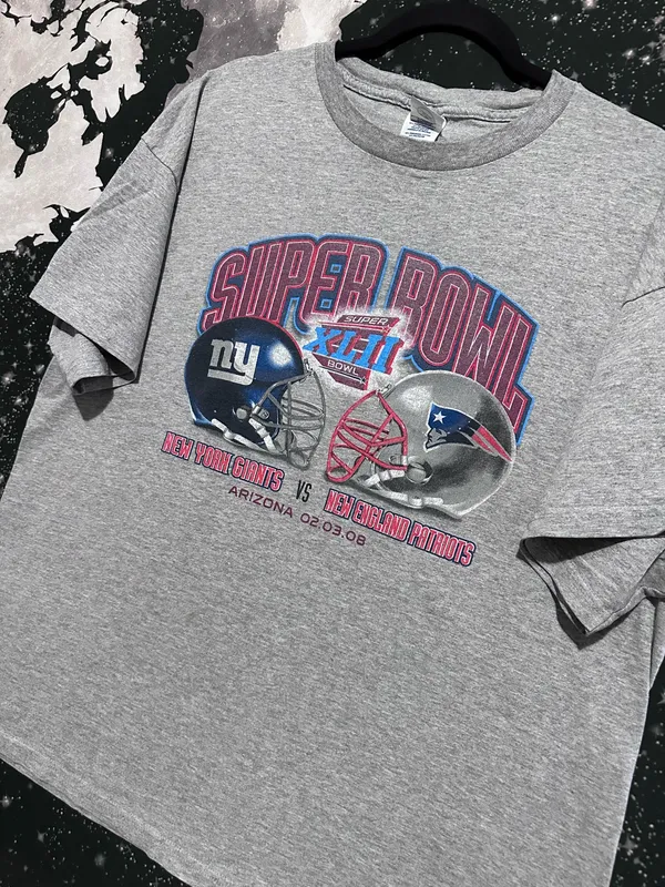 Super Bowl XLII Giants vs Patriots Football Shirt - Image 2