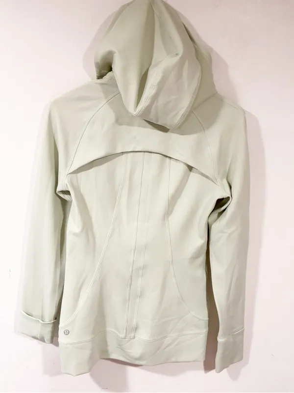 Lululemon Day Maker Full Zip Hoodie Light Green Hooded Size 6 - Image 4