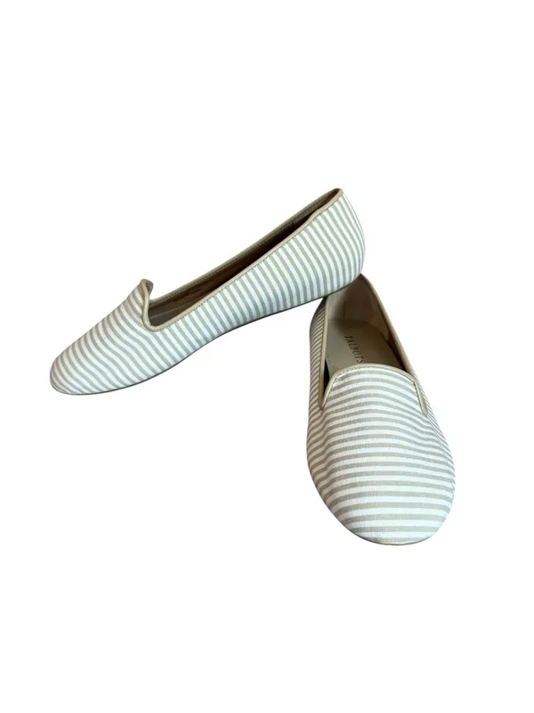 Talbots Cloth Tan White Striped Zelda Ballet Flats Womens Size 7 - Image 4