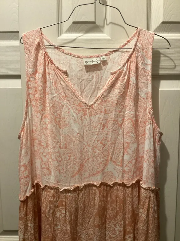 Wonderly Blush Paisley Tiered Maxi Dress - Image 3