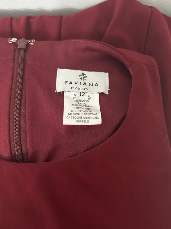 Faviana Burgundy Cut Out Dress - Image 3