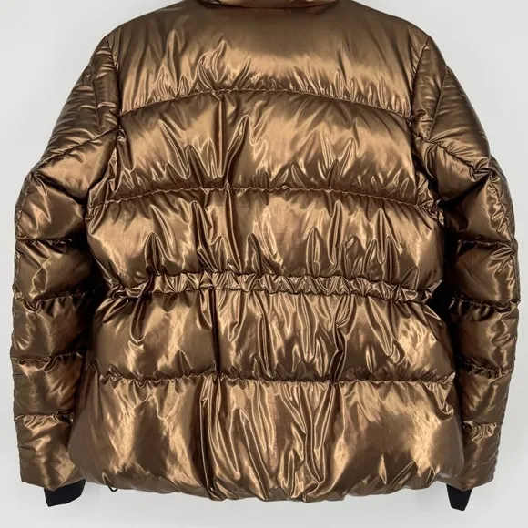 Athleta Lofty Down Puffer Jacket Size Small Bronze Metallic Winter Coat Gorpcore - Image 9
