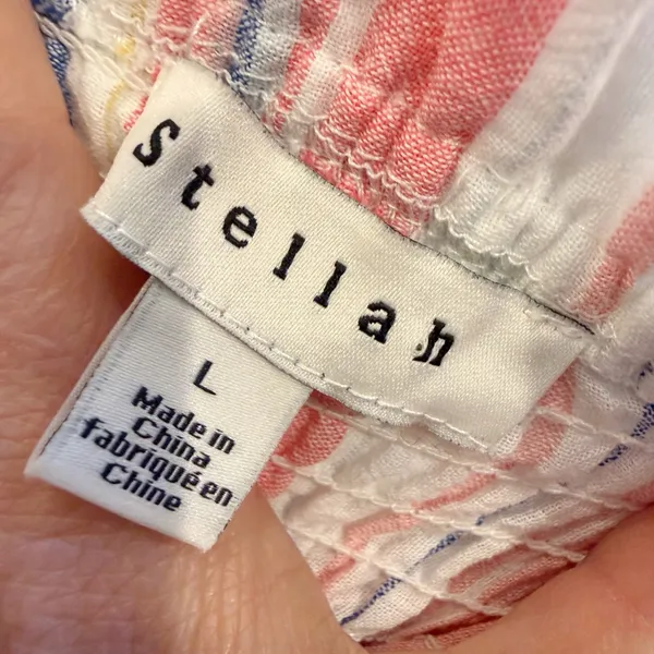 STELLAH Striped Smocked Maxi Dress‎ size Large - Image 4