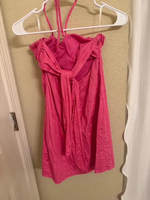 Pink Linen Indie Collection Dress - Image 2
