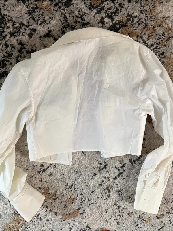 Zara White Cropped Bustier Blouse - Image 5