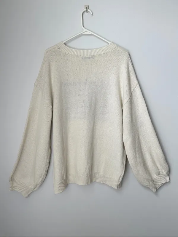 SheIn American Flag Oversized Crewneck Sweater Size Large - Image 5