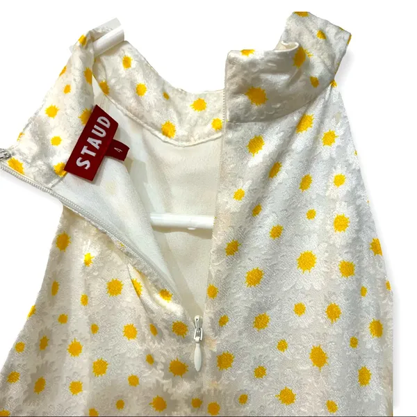 NWOT STAUD Coastal Daisy Ruched Halter Maxi Dress in Yellow - Image 12