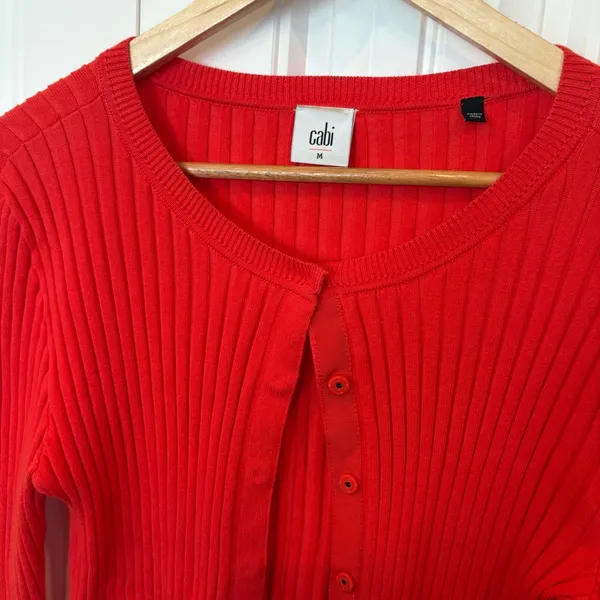 Cabi Red/Orange‎ Cardigan Size Medium - Image 3