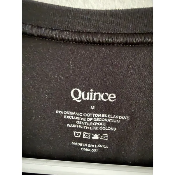 Quince Womens Organic Cotton Stretch Crew Neck Short Sleeve T-Shirt Black Size M - Image 4