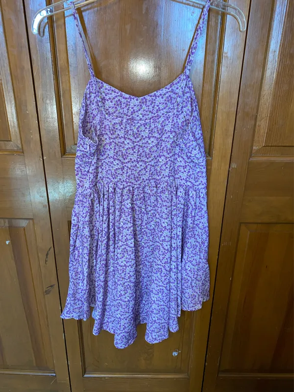 Cider Floral Purple Mini Dress - Image 3