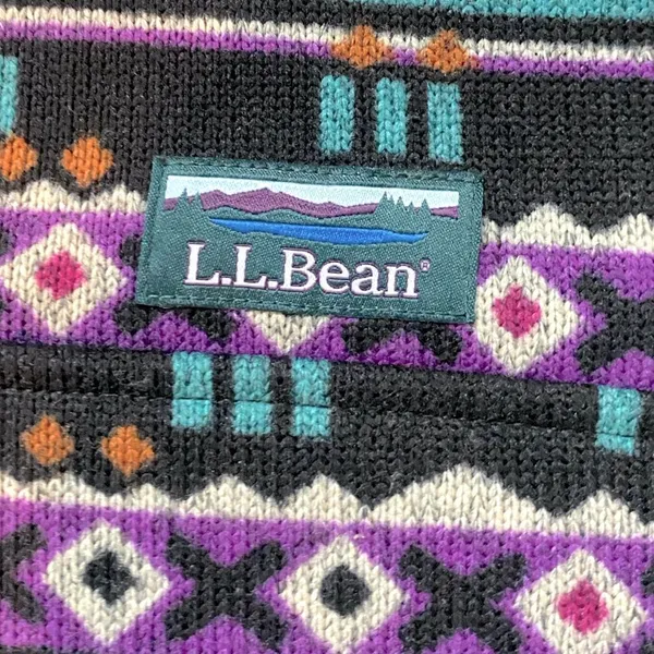 L.L. Bean Aztec Print Fleece Pullover Sweater Snap-T Womens S Granola Gorpcore - Image 7