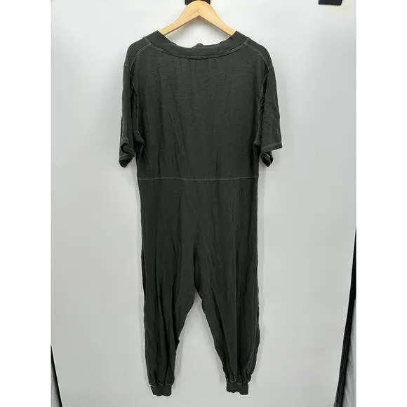 Natural Life Women Charlie One Piece Jumpsuit XS Green Cotton Oversized‎ Cotton - Image 2