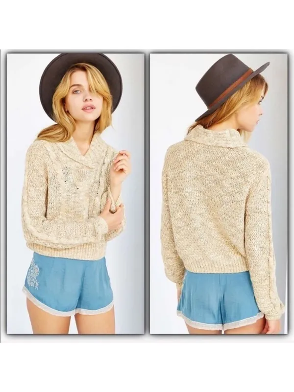 URBAN Outfitters BDG chunky fisherman’s cabled sweater size large - Image 2