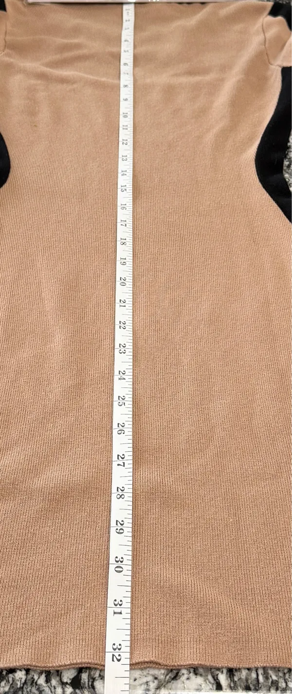 AKIRA Black Label Cutout Bodycon Mini Dress Tan Black Long Sleeve - Image 8
