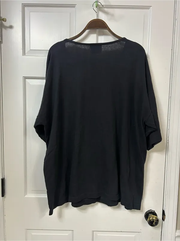 Vintage Black Fringe Top with Gold Stud Accents - Image 3