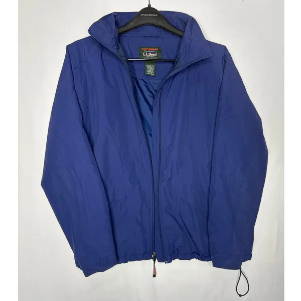Vintage L.L. Bean 80's jacket fully thinsulate lined hidden hood in navy size XL - Image 3