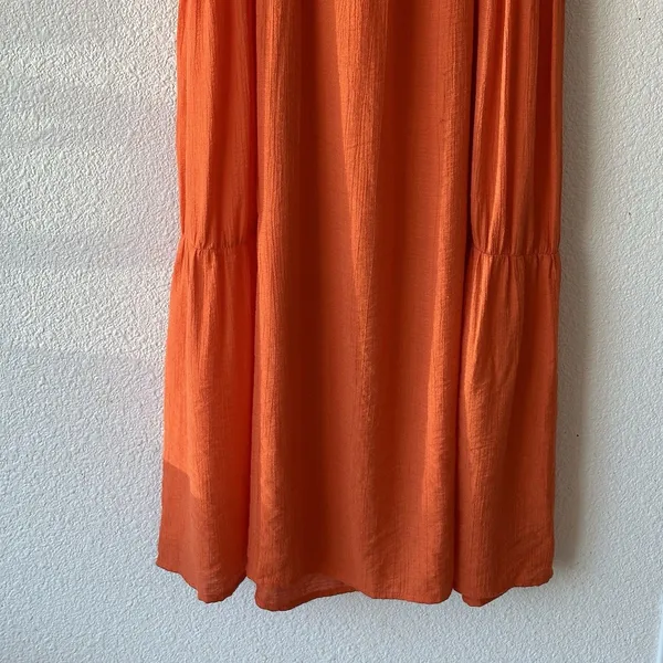 Lush Clothing Women's Maxi Dress Tie Back Size Small Orange Adjustable Straps Tiered Boho - Image 5