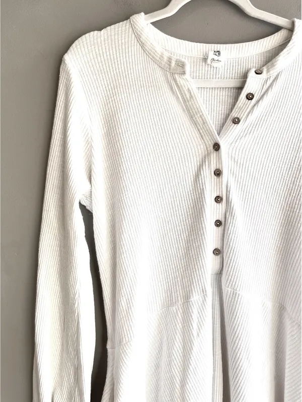 Flawless White Summer Dress Pockets Flowy M - Image 3