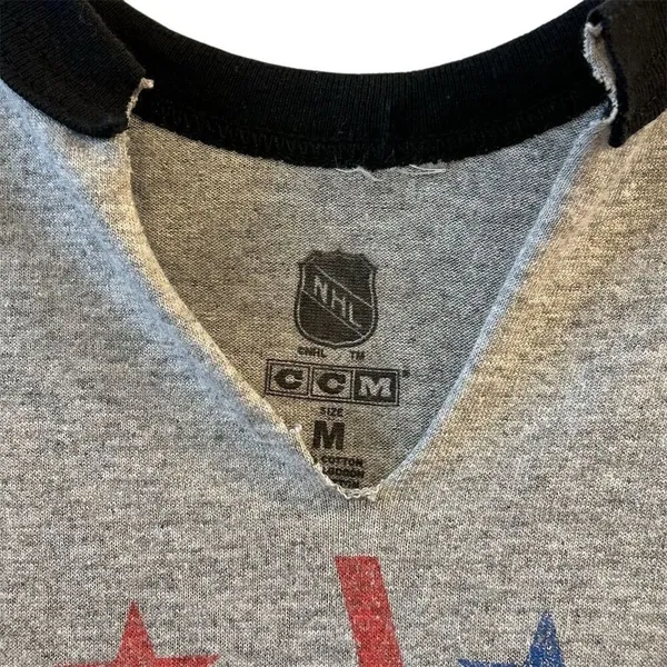 Washington Capitals CCM NHL Gray Raglan‎ Long Sleeve T-Shirt M - Image 4