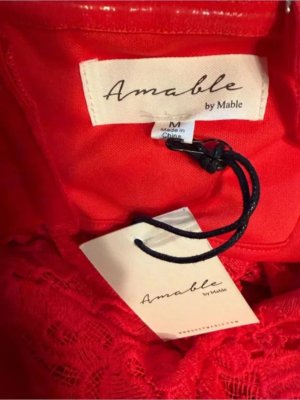 Amable by Mable Lace Maxi Orange Dress(Size Medium) - Image 10