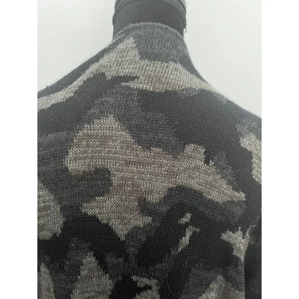 Apt 9 Womens Camo Open Front Cardigan Black Grey Camouflage Knit Sweater Large - Image 3