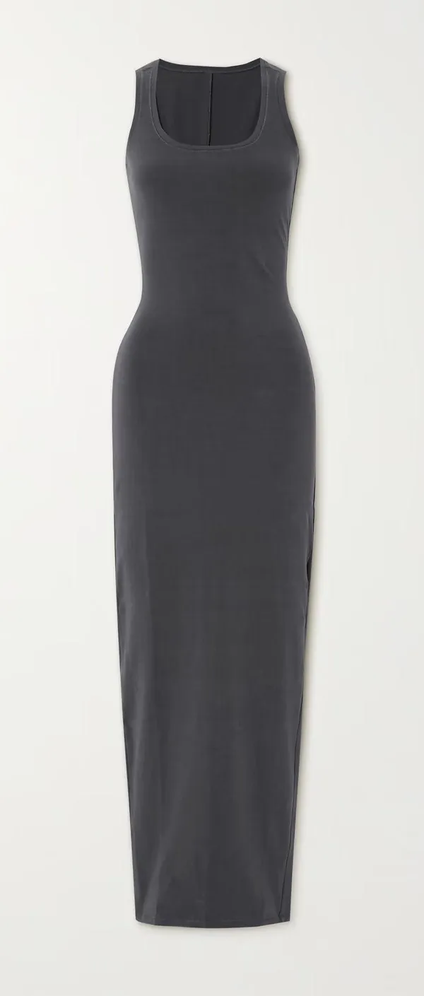 SKIMS New Vintage Scoop Neck Long Dress - Ash Size S NWT - Image 4