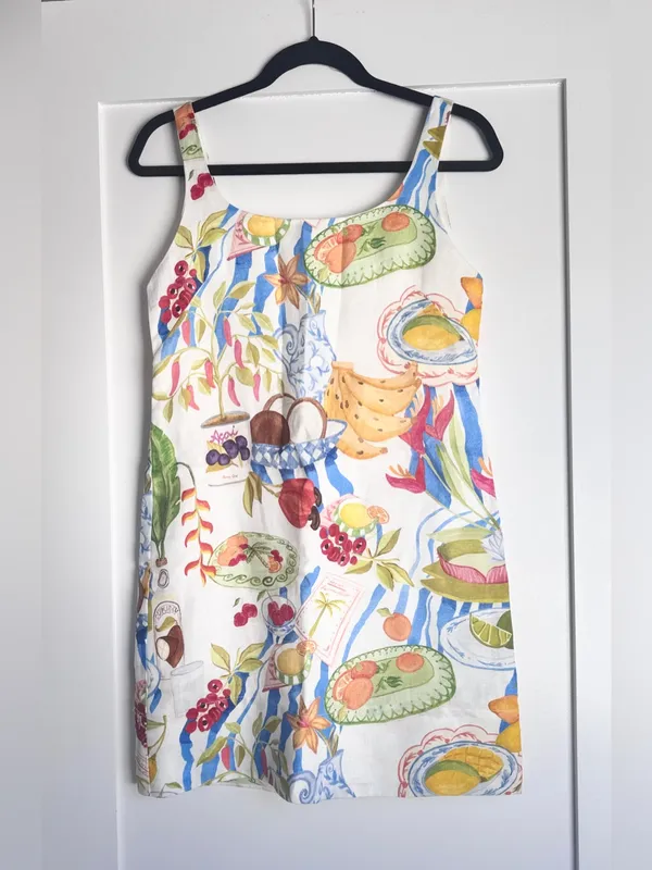 FARM Rio Fresh Table Linen Mini Dress S Fruit Tropical Resort Vacation - Image 4