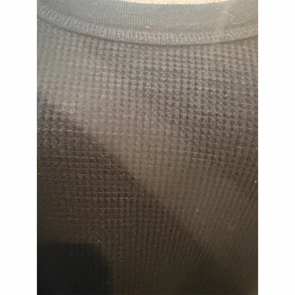 Old Navy Top Womens Size M Black Waffle Knit Thermal Scoop Neck Long - Image 3