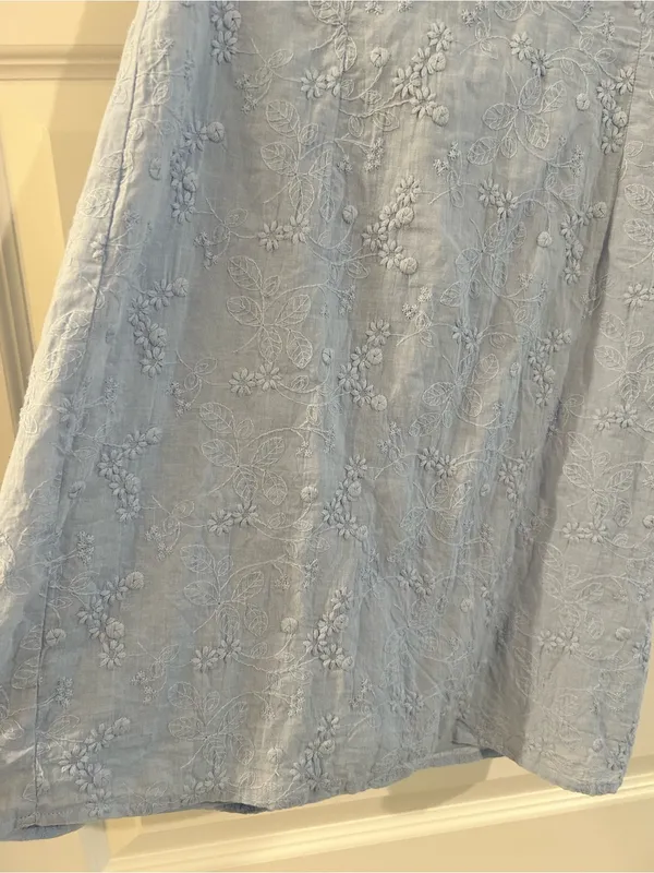 Altar’d State Embroidered Strapless Mini Dress Light Blue Size M - Image 7